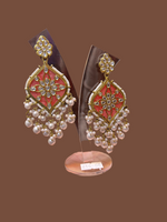 Parul Pearl kundun Earrings | Lightweight Bridal Jewellery – Famaza Couture