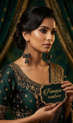Black Chandelier Earrings | Handcrafted Oxidised Silver Drop Jhumkey – Famaza Couture London