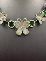 American Diamond Necklace Set with earring |3D Butterfly design