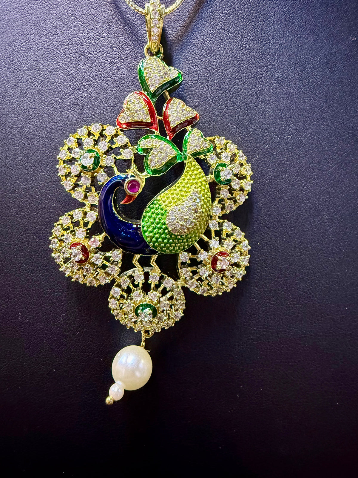 Peacock Pendants Set with earrings | Elegant Peacock Design – Famaza Couture