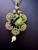 Peacock Pendants Set with earrings | Elegant Peacock Design – Famaza Couture