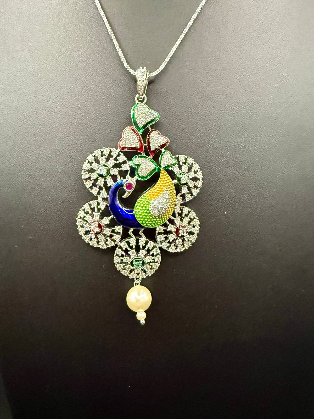 Peacock Pendants Set with earrings | Elegant Peacock Design – Famaza Couture