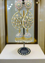 Meenakari Ambi long Jhumka Earrings | Lightweight Handcrafted Bridal Jewellery – Famaza Couture