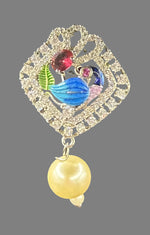 Peacock Pendants Set with earrings | Elegant brooch Design – Famaza Couture