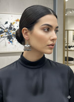 Oxidised Tribal Black Jhumka Earrings | Statement Ethnic Earrings – Famaza Couture London