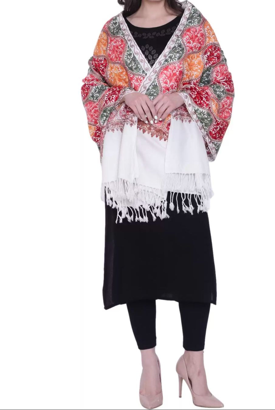 Kashmiri embroidered Scarf | Handcrafted Luxury Shawl & Stole – Famaza Couture