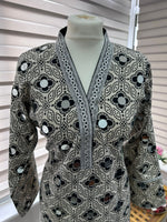 Traditional Ajrak Sindhi Kurta/Dress - Black/White