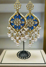 Parul Pearl kundun Earrings | Lightweight Bridal Jewellery – Famaza Couture