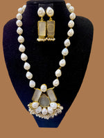 Mother of pearl & Mona lisa stone Mala Set | Regal Jewellery – Famaza Couture