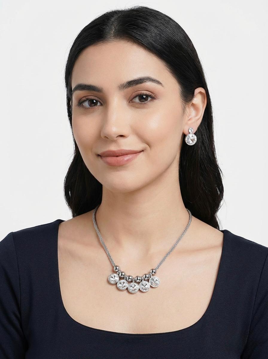 The Summer Noir Set: Oxidised Silver & Black Jewellery Set | Famaza Couture