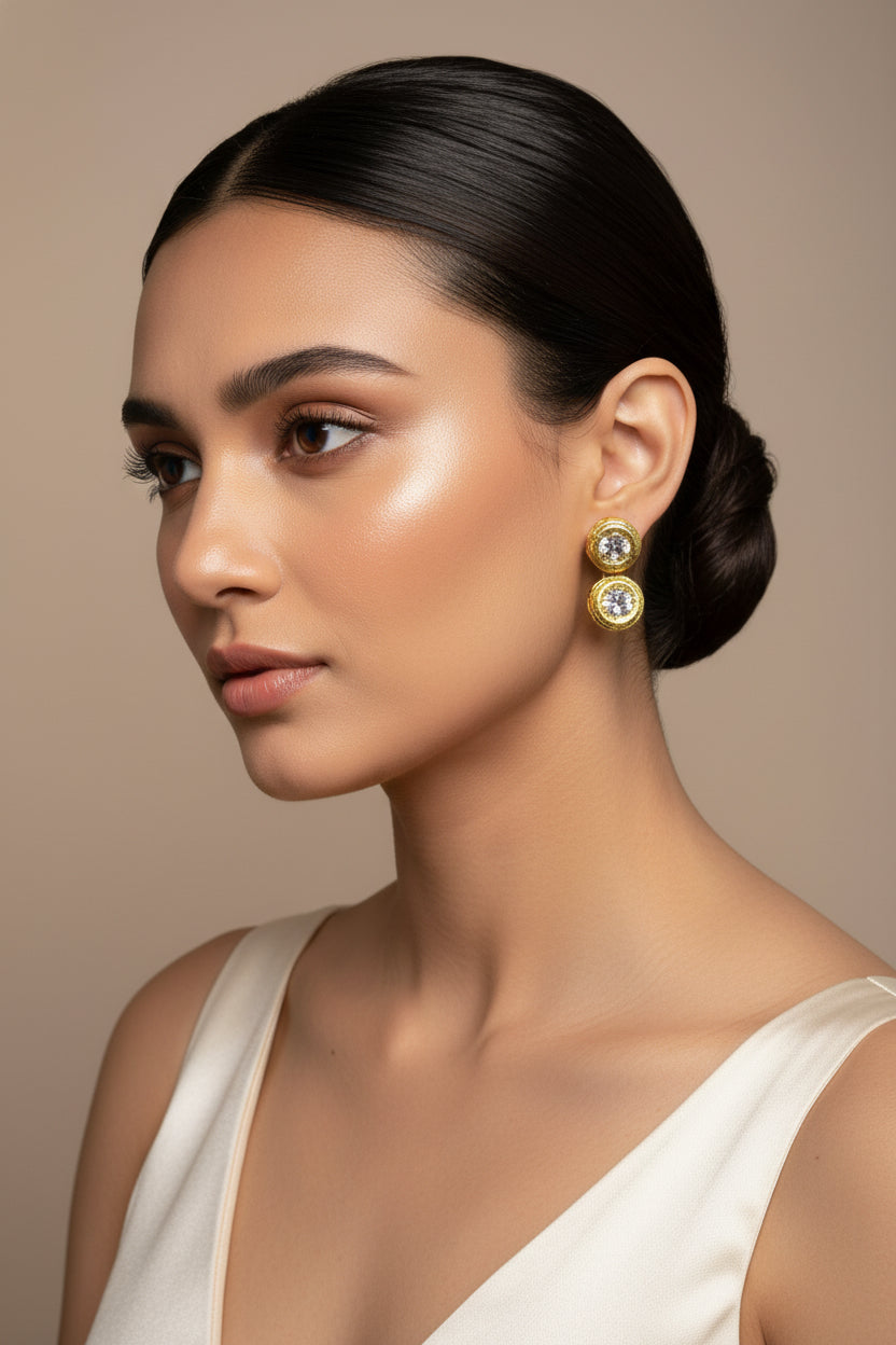 Gold plated Kundun sleek Choker Necklace set | Elegant Party & Bridal Jewellery – Famaza Couture