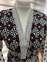 Traditional Ajrak Sindhi Kurta/Dress - Maroon/Black/White