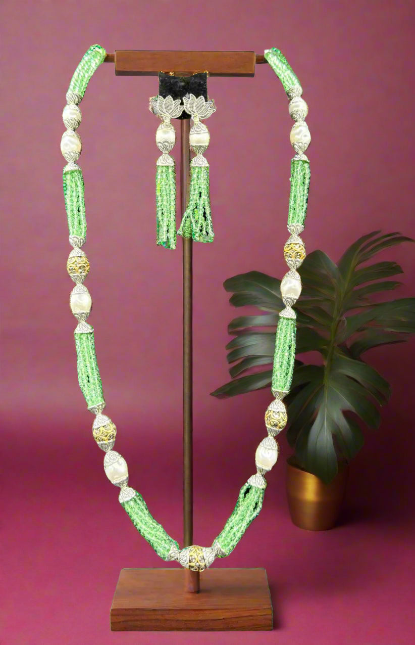 Real crystal beaded/MOP Mala Set | Regal Jewellery– Famaza Couture