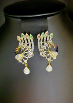 Peacock Pendants Set with earrings | Peacock full wing open– Famaza Couture