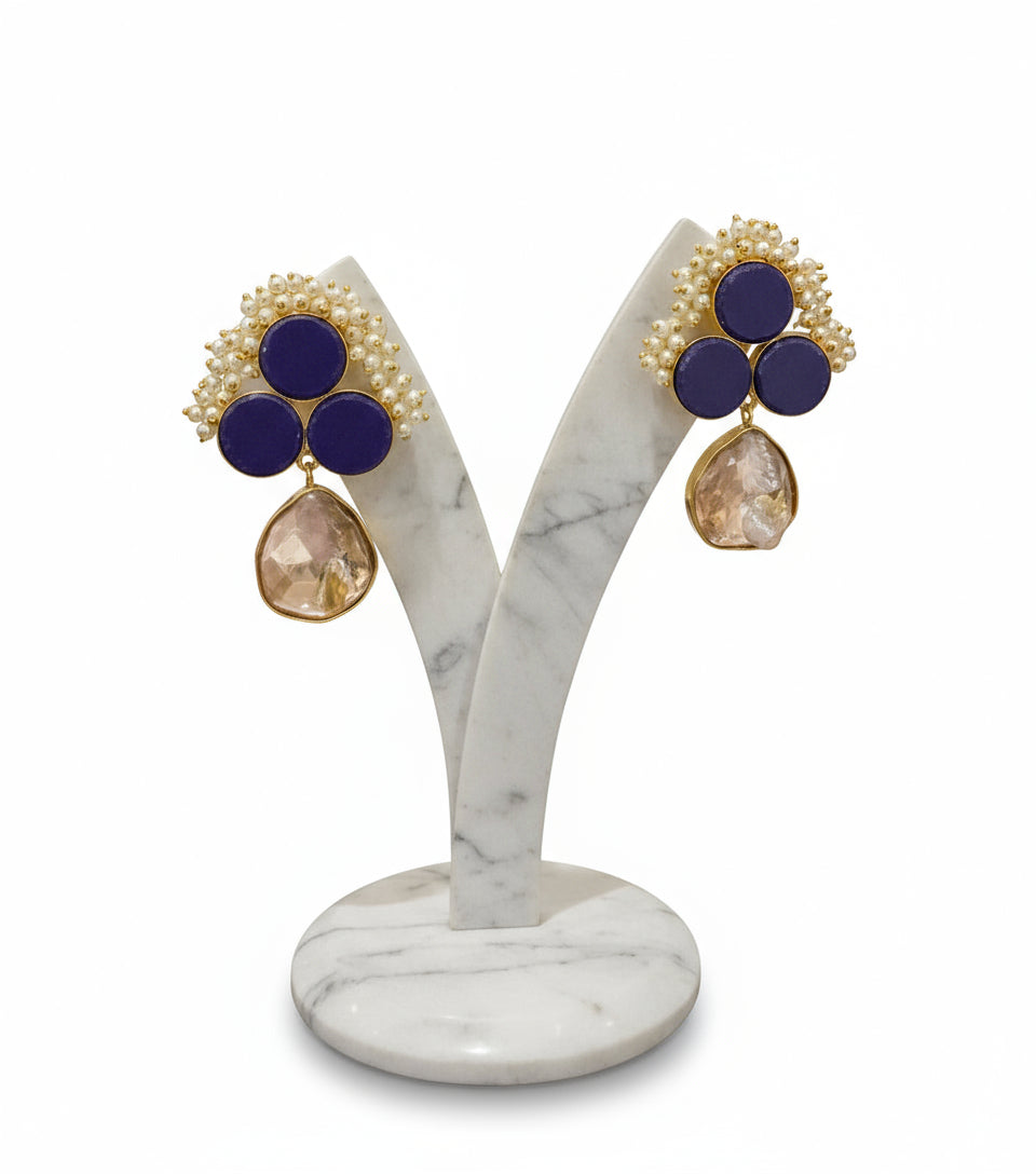 Sugar stone Earrings | Lightweight Bridal Jewellery – Famaza Couture