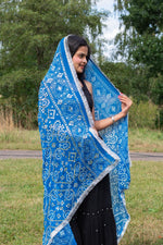Bhandhani Dupatta/Chunni/Urrhni/Scarf - Blue