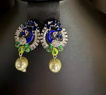 Peacock Pendants Set with earrings | Peacock sitting on swing– Famaza Couture