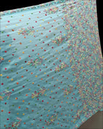 Georgette Saree with chikankari Keel Jaal Embroidery – Elegant Palla Work | Famaza Couture