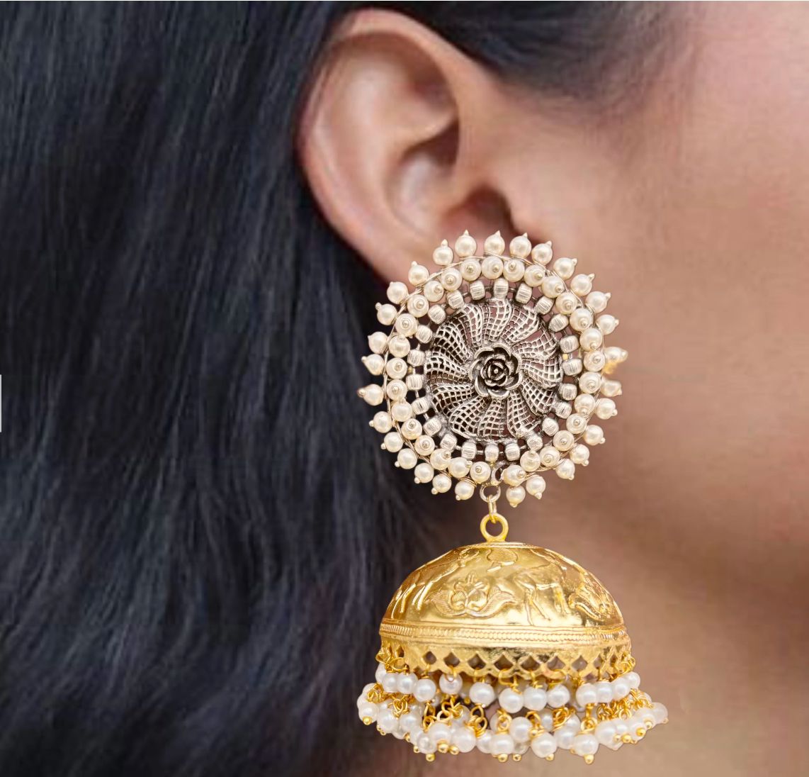 Aalia Jhumka| Handcrafted Statement Jewellery – Famaza Couture