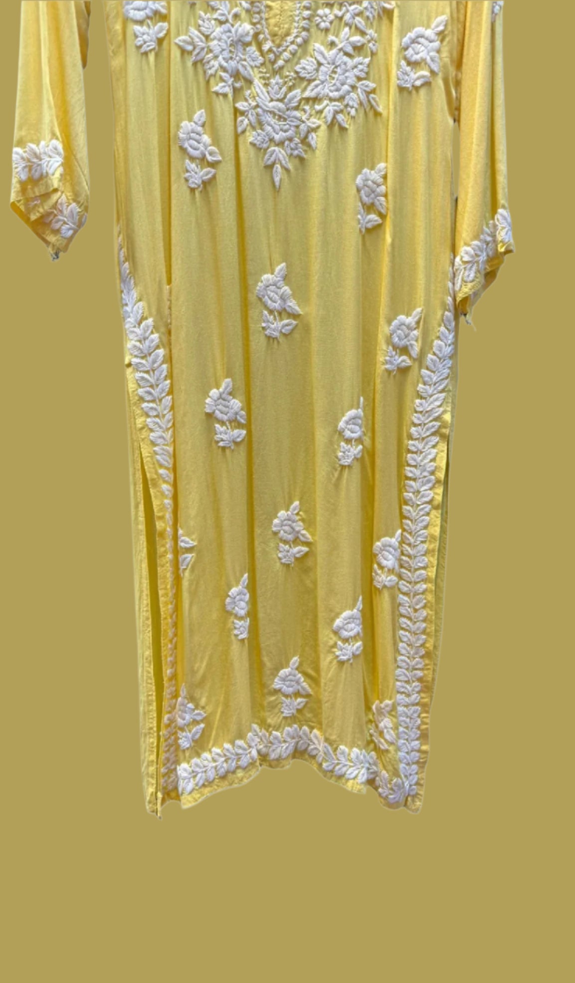 Chikankari Kurti/Shirt/Top - Modal - Ghass Patti Work - Full Border