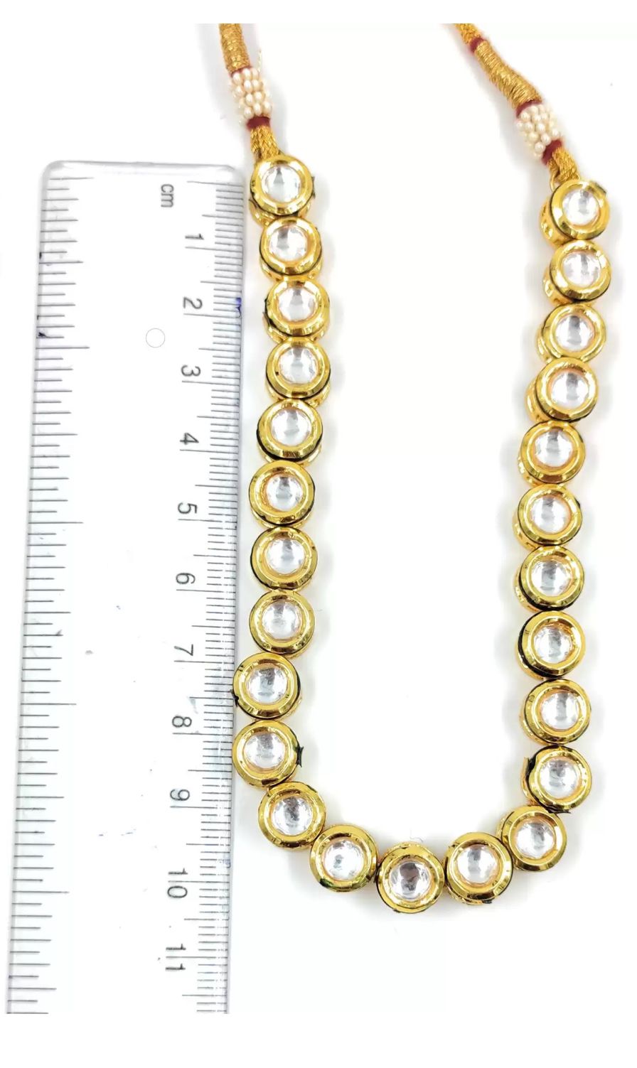 Gold plated Kundun sleek Choker Necklace set | Elegant Party & Bridal Jewellery – Famaza Couture