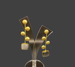 Monalisa Stone with coin golden Earrings | Handcrafted Statement Jewellery – Famaza Couture