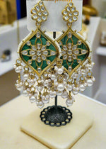 Parul Pearl kundun Earrings | Lightweight Bridal Jewellery – Famaza Couture