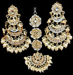 Kundan chandbaali Long Earrings Gold Finish| Polki Bridal Jewellery – Famaza Couture