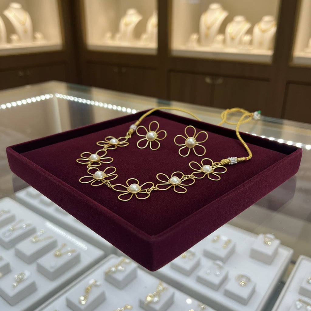 Flower Choker necklace set | Spotlight necklace– Famaza Couture