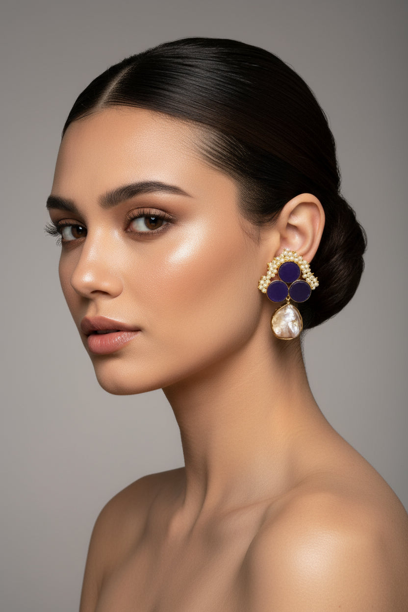 Sugar stone Earrings | Lightweight Bridal Jewellery – Famaza Couture