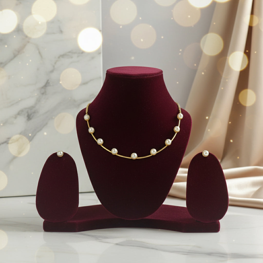 Pearl Choker necklace set | Spotlight necklace– Famaza Couture