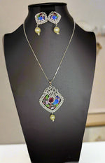 Peacock Pendants Set with earrings | Elegant brooch Design – Famaza Couture