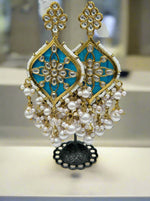 Parul Pearl kundun Earrings | Lightweight Bridal Jewellery – Famaza Couture