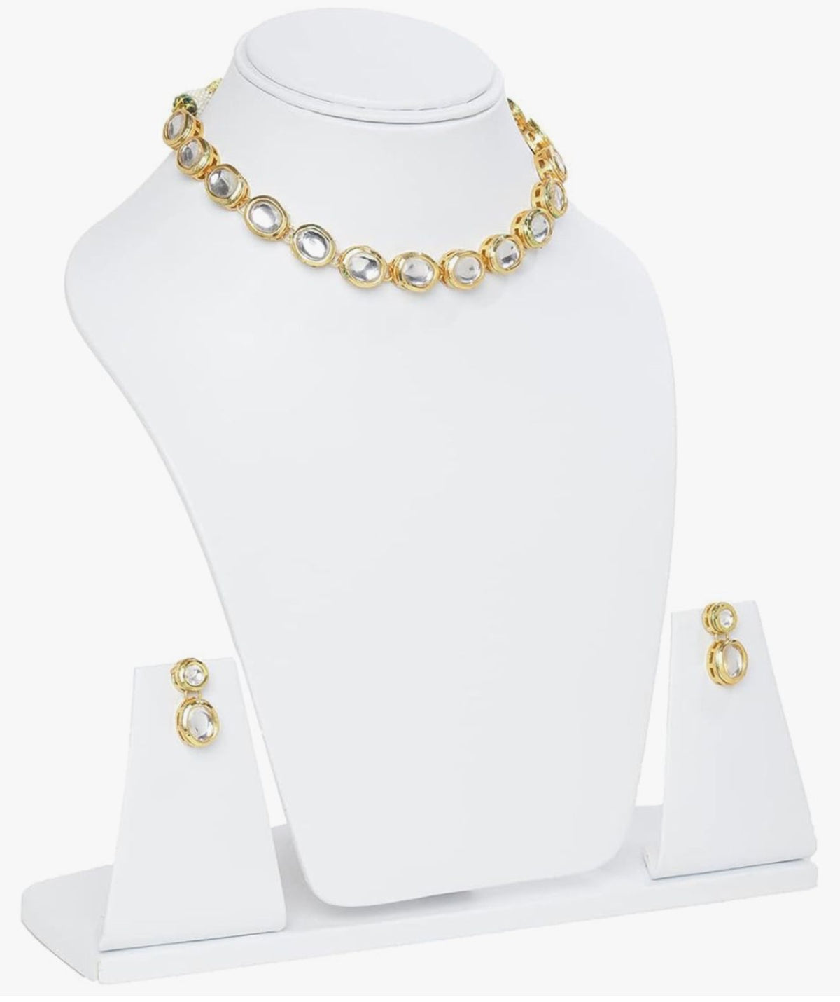 Gold plated Kundun sleek Choker Necklace set | Elegant Party & Bridal Jewellery – Famaza Couture