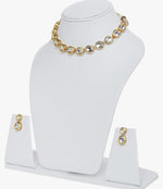 Gold plated Kundun sleek Choker Necklace set | Elegant Party & Bridal Jewellery – Famaza Couture