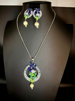 Peacock Pendants Set with earrings | Elegant brooch Design – Famaza Couture