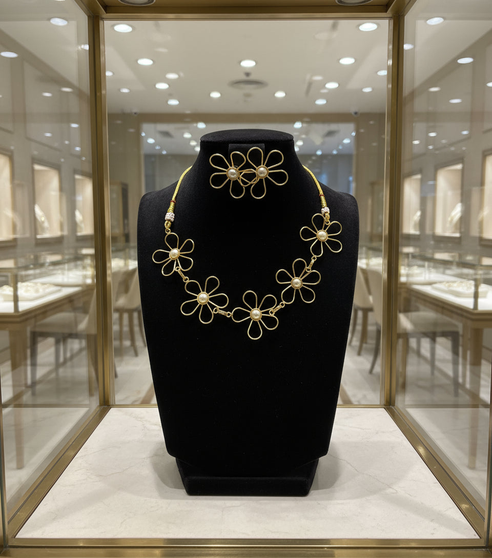 Flower Choker necklace set | Spotlight necklace– Famaza Couture