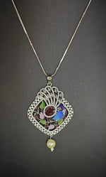 Peacock Pendants Set with earrings | Elegant brooch Design – Famaza Couture