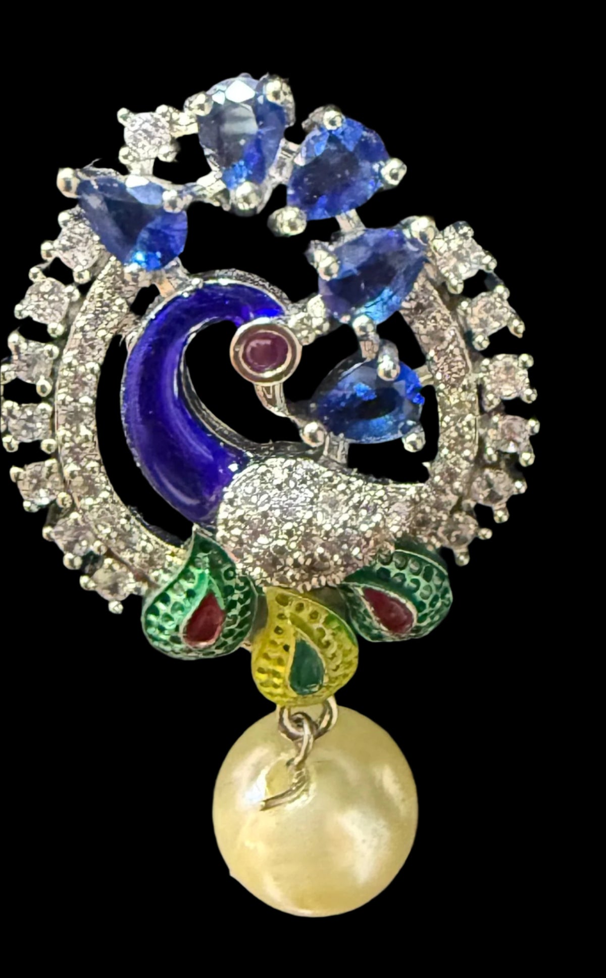Peacock Pendants Set with earrings | Peacock sitting on swing– Famaza Couture