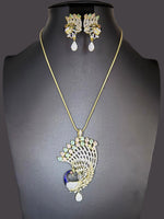 Peacock Pendants Set with earrings | Peacock full wing open– Famaza Couture