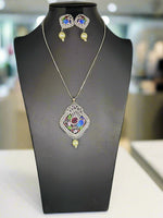 Peacock Pendants Set with earrings | Elegant brooch Design – Famaza Couture