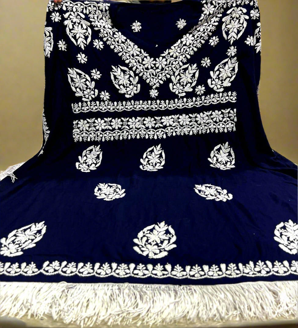 Azmat Chikankari Kaftan dress