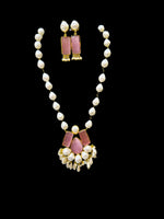 Mother of pearl & Mona lisa stone Mala Set | Regal Jewellery – Famaza Couture