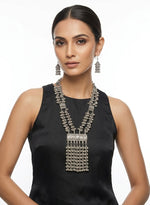 Oxidised Silver Tribal Necklace & Earrings Set – Afghani Statement Jewellery