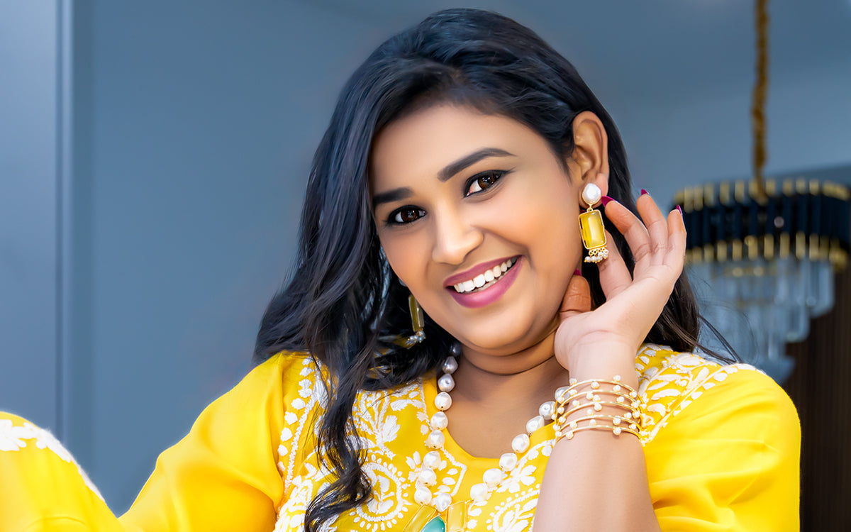 Mother of pearl & Mona lisa stone Mala Set | Regal Jewellery – Famaza Couture