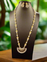 Gold Plated FloralSet with White Accents | Necklace & Earrings | Famaza couture