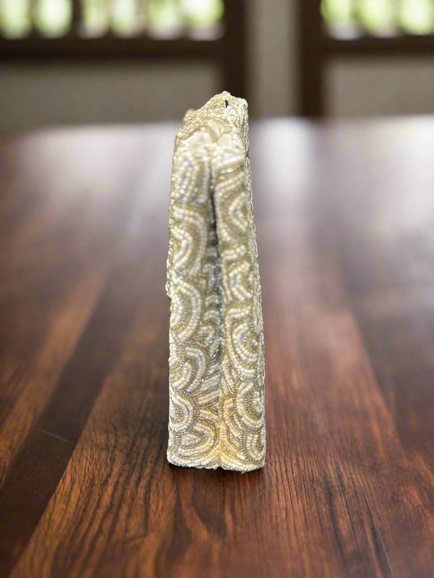 White Circular Handcrafted Tote Bag