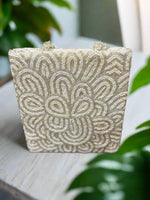 White Circular Handcrafted Tote Bag