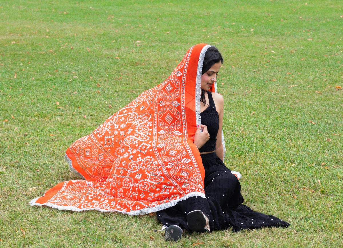 Bhandhani Dupatta/Chunni/Urrhni/Scarf - Blue