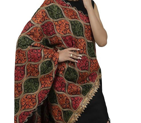 Kashmiri embroidered Scarf | Handcrafted Luxury Shawl & Stole – Famaza Couture